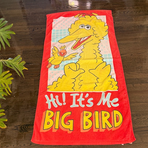 Vintage Sesame Street Big Bird Beach Towel - Made in Japan - Franco Mftg - Picture 4 of 13